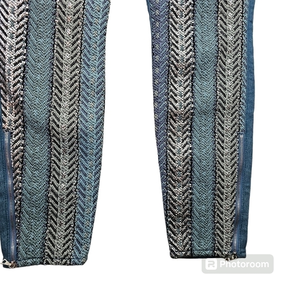 Seven7 For All Mankind Mahlia Kent The Side Zip Pierced Blue Jeans in 28 - Picture 8 of 13